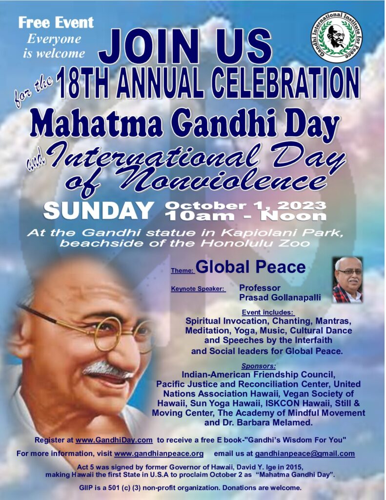 18th Annual Celebration- Mahatma Gandhi Day 2023